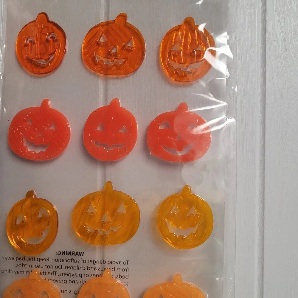 Halloween Pumpkin Gel Window Clings NWOT Reusable and Washable